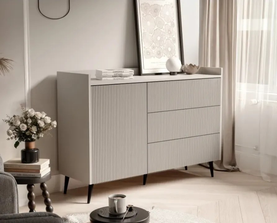 Moderná komoda CONNER kašmír 126 cm