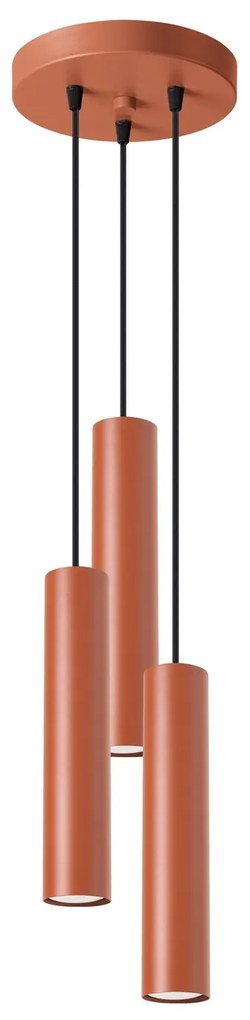 Závesné svietidlo Lagos, 3x oranžové kovové tienidlo, o
