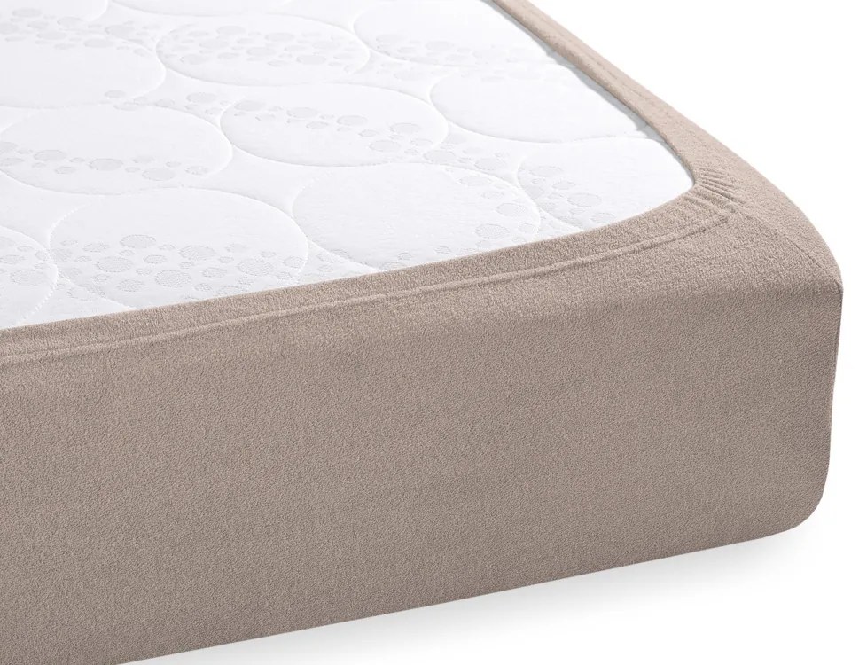 Froté napínacie prestieradlo na vysoký matrac FR-027 Sivohnedé 140 x 200 - výška 30 cm