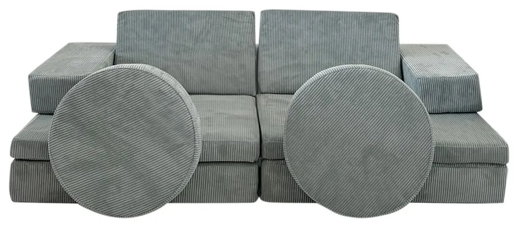 Dvojmiestna rozkladacia pohovka Puzzle modrá