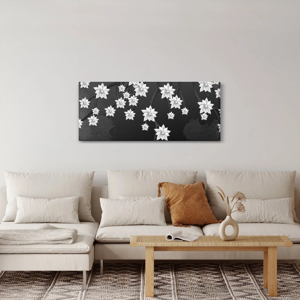 Obraz - Kvety na vetvách (120x50 cm)