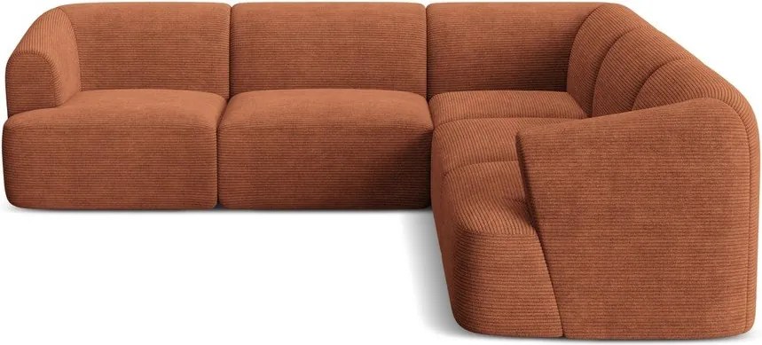 Menčestrová rohová pohovka v terakotovej farbe Campi – Cosmopolitan Design