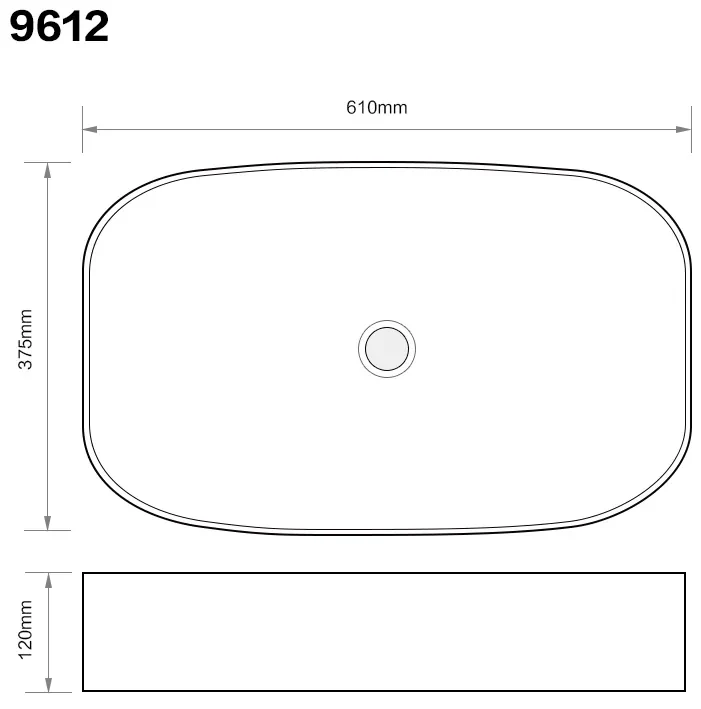 Erga Luella, umývadlo na dosku 610x375x120 mm, biela lesklá, ERG-V03-9612-WH