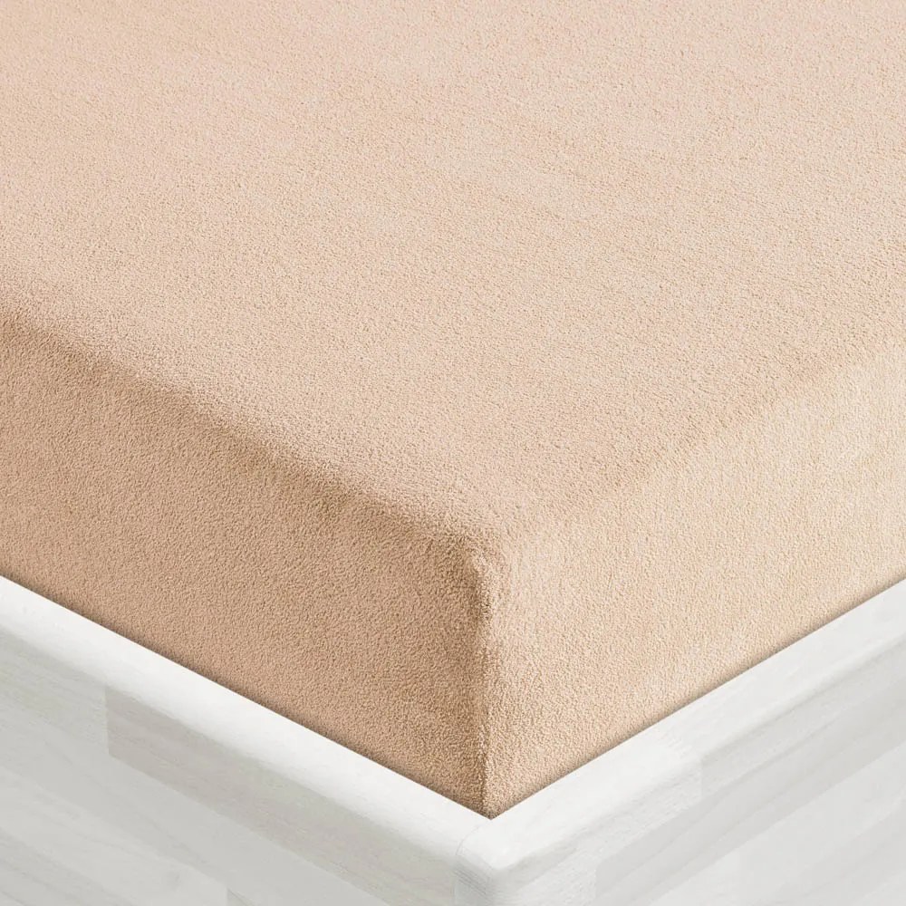 Froté napínacie prestieradlo FR-033 Béžové 200 x 220 - výška 20 cm