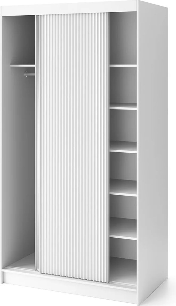 Šatní skříň Biancco se zrcadlem 120 cm bílá