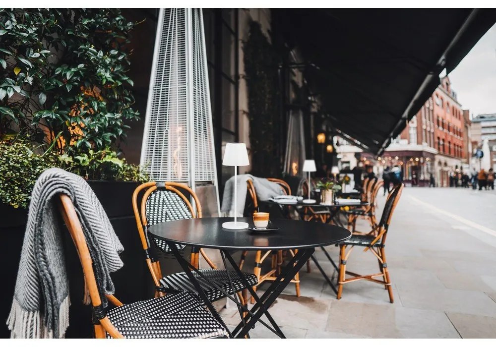 Biela LED stmievateľná stolová lampa s kovovým tienidlom (výška 34 cm) Cosenza 2.0 – Fischer &amp; Honsel