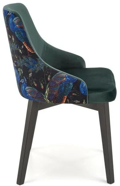 Čalúnená stolička ENDO, tmavo zelený zamat