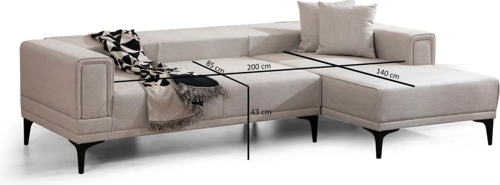 Rohová sedacia súprava Horizon 250 cm ecru pravá
