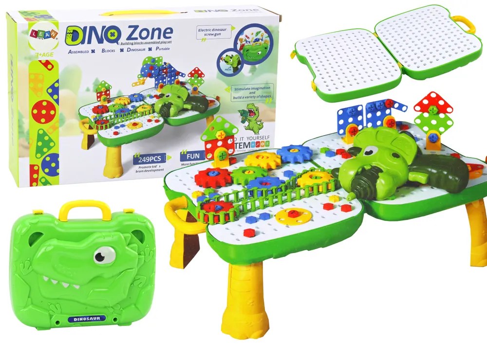LEAN TOYS Stolný kufor Dinosaurus - 249 kusov