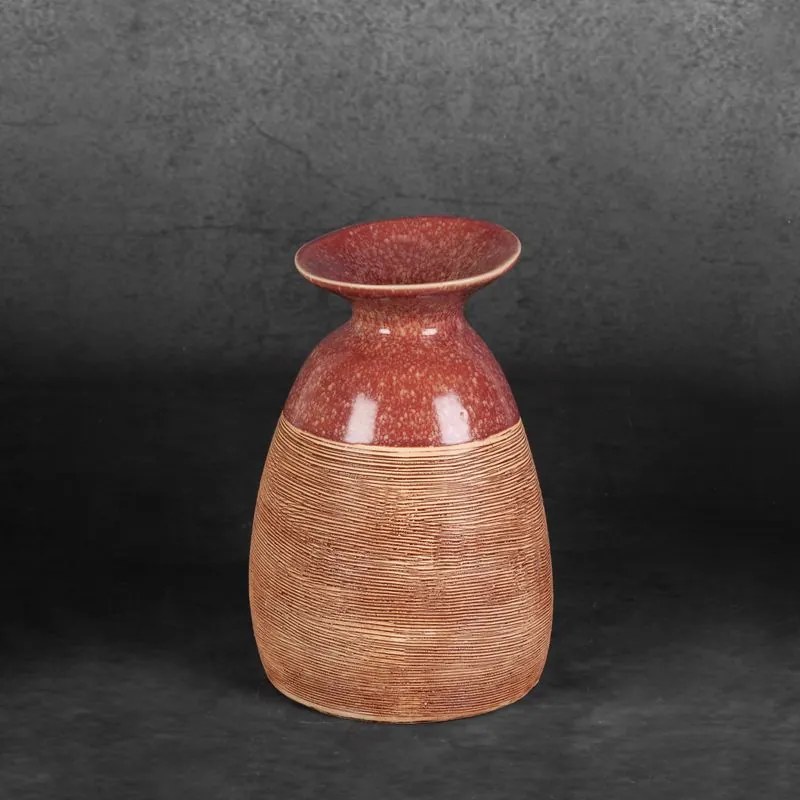 VÁZA ELDA (02) 16X15X22 CM ČERVENÁ