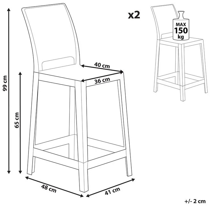 Set 2ks barových stoličiek Worpenza (biela) . Vlastná spoľahlivá doprava až k Vám domov. 1076580
