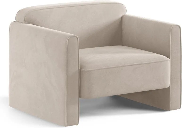 Béžové zamatové kreslo Abby – Micadoni