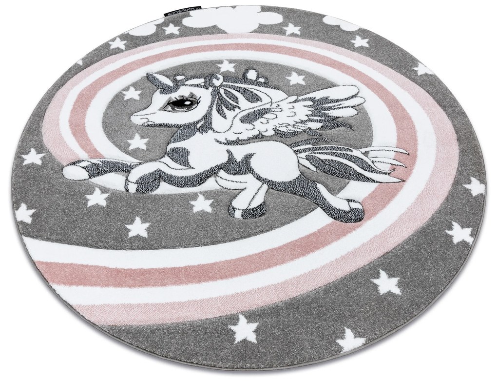 Okrúhly koberec PETIT PONY Poník, sivý