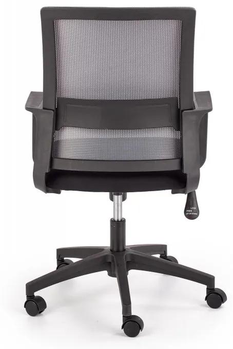 Kancelárska otočná stolička MAURO – sieťovina, čierna / šedá