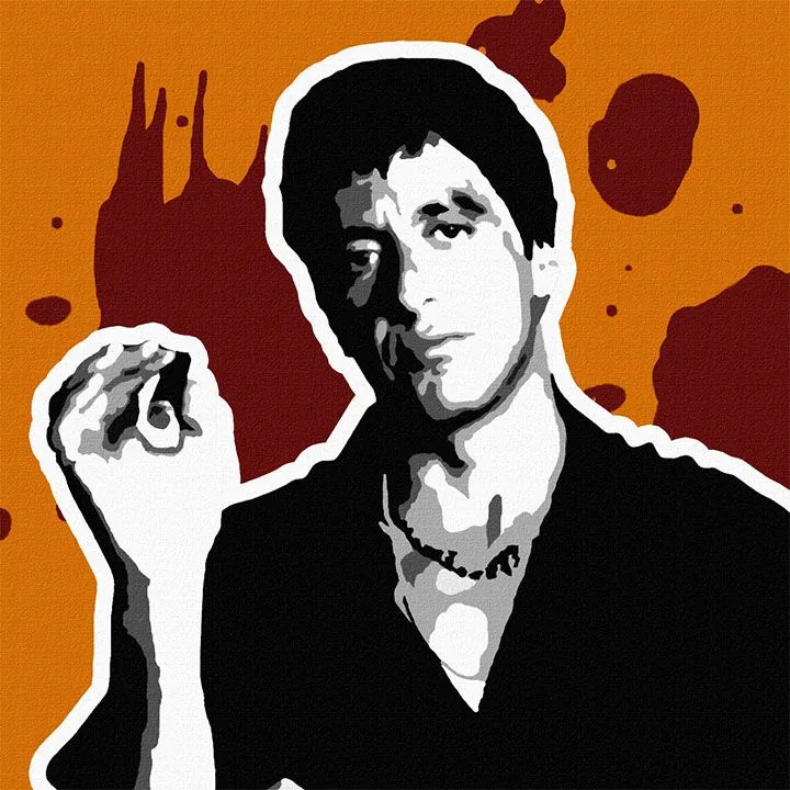 Ručne maľovaný POP Art obraz Scarface - AL PACINO | rôzne rozmery