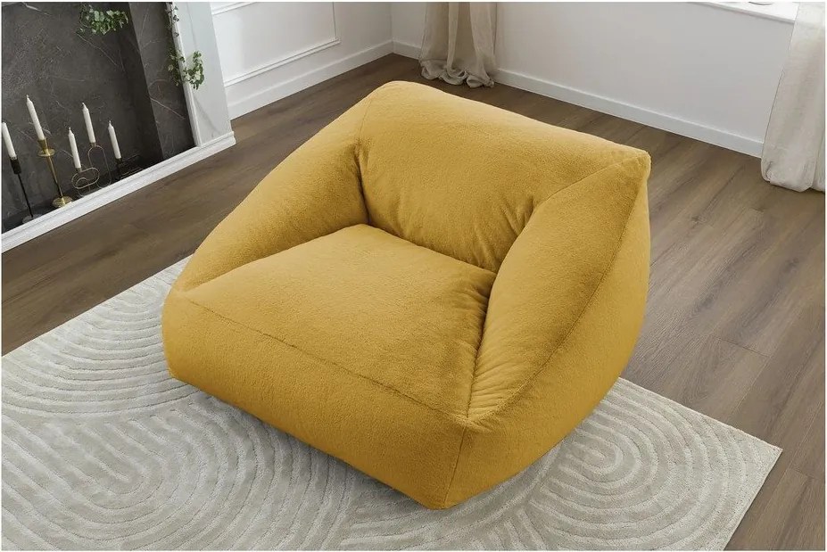 Žltý sedací vak z umelej kožušiny Lilibet – Bobochic Paris