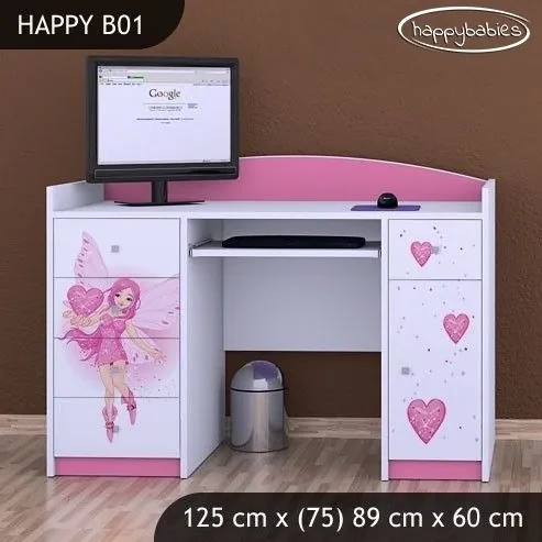 Detský písací stôl VÍLA A SRDIEČKO - TYP 1