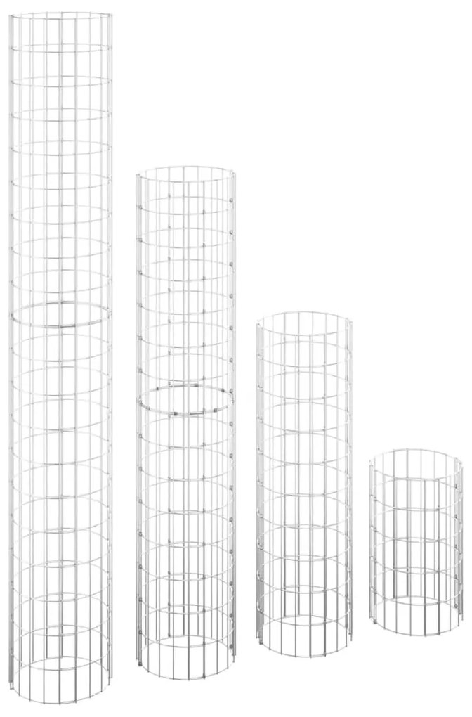 vidaXL Kruhové gabiónové vyvýšené záhony 4 ks Ø30x50/100/150/200 cm