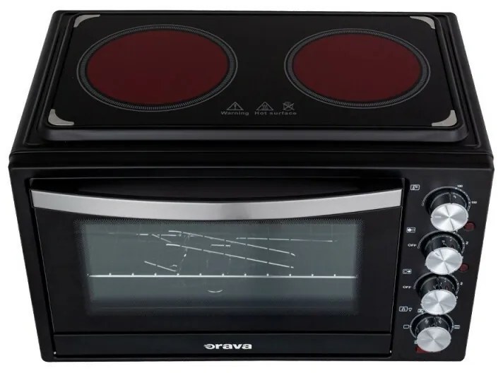 Orava Elektra-C38 elektrická rúra s dvojplatničkovým sklokeramickým varičom, 38 l