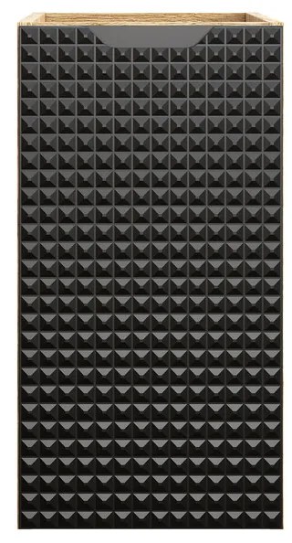 Závesná skrinka Luxor Black s doskou a umývadlom 90 cm čierna/dub olejovaný