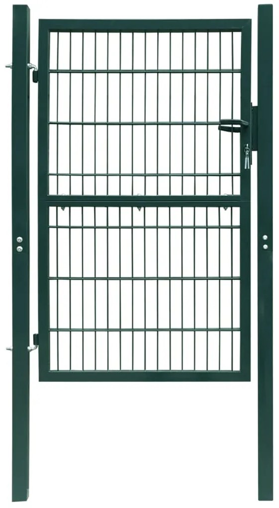 vidaXL Plotová brána 2D (jednokrídlová), zelená 106x170 cm