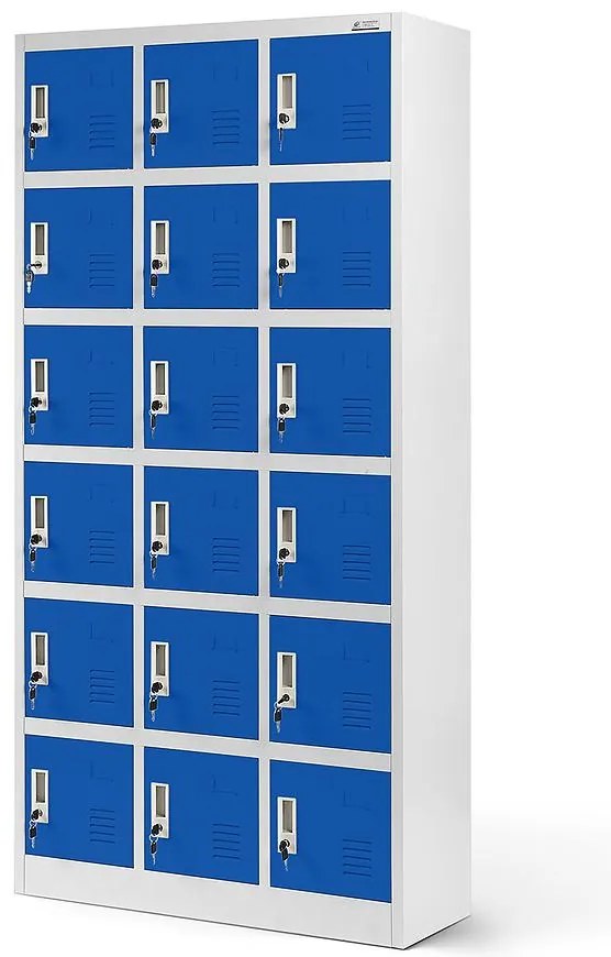 Skriňa Karol kovová šedý/modrá