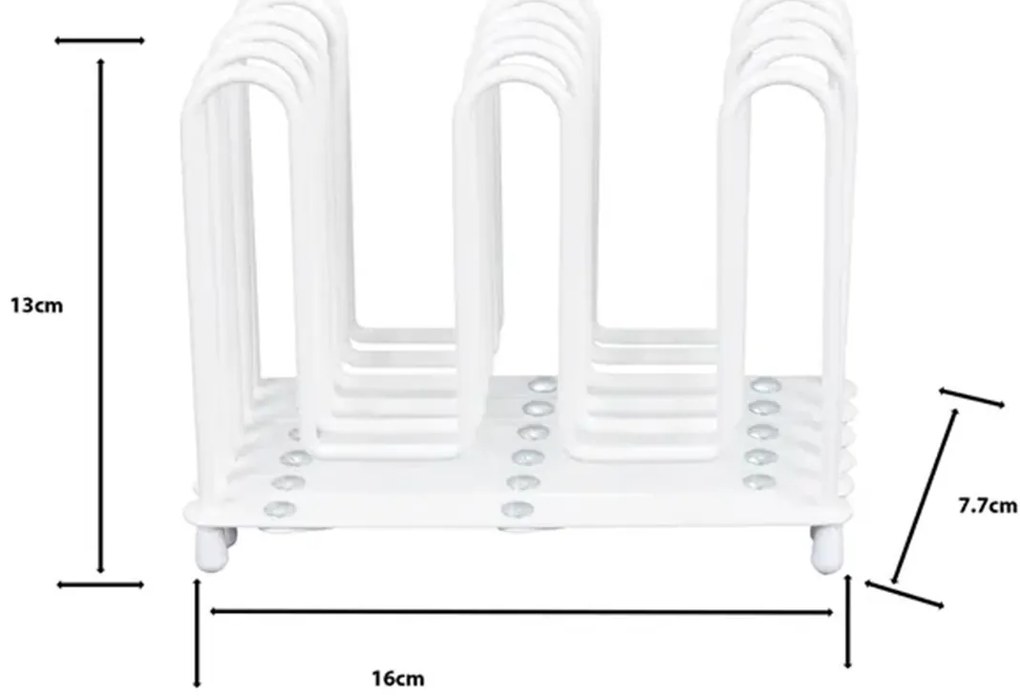 Goodhome Organizér na pokrievky a panvice aj knihy HARMONIKA, biely kov