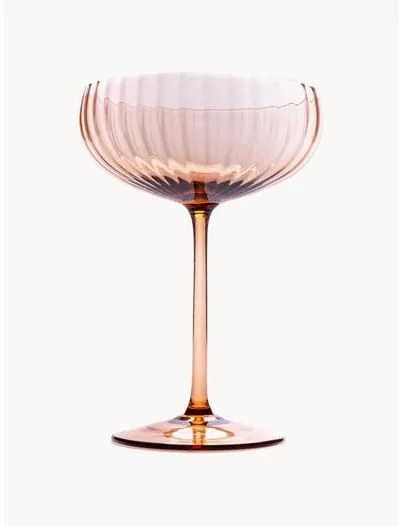 Súprava ručne vyrobených pohárov na šampanské Lyon, 2 diely