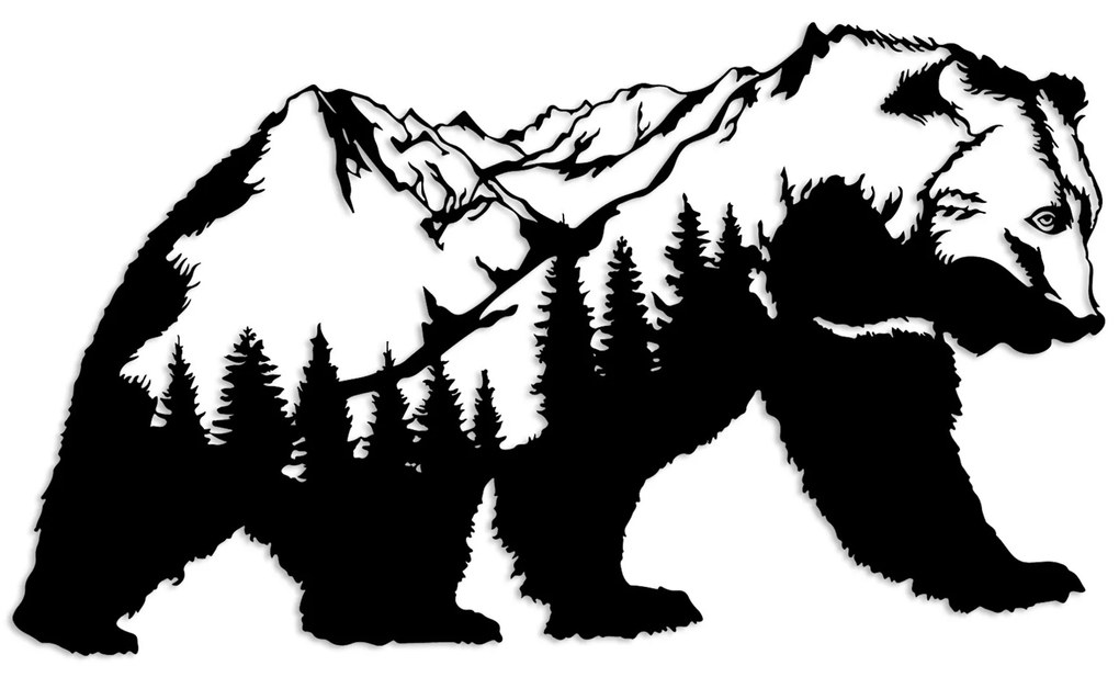 Nástenná kovová dekorácia Orso-1 čierna