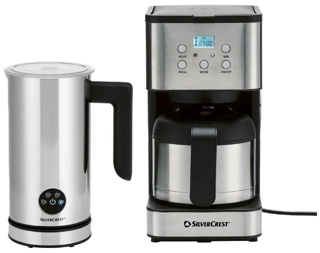 Silvercrest® Kávovar na filtrovanú kávu + Napeňovač mlieka EDS SMA 500 H1 (800011599)