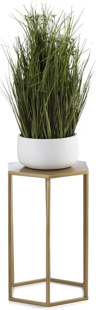 STOJAN NA KVETINÁČ HEXA 40X24X28 CM ZLATÁ