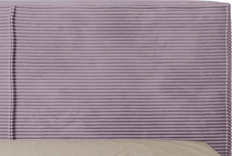 Posteľ Inez 180x200 cm, púdrovo fialová štrukturovaná látka