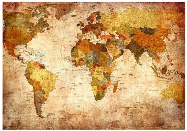 Fototapeta - Old World Map Veľkosť: 196x140, Verzia: Samolepiaca