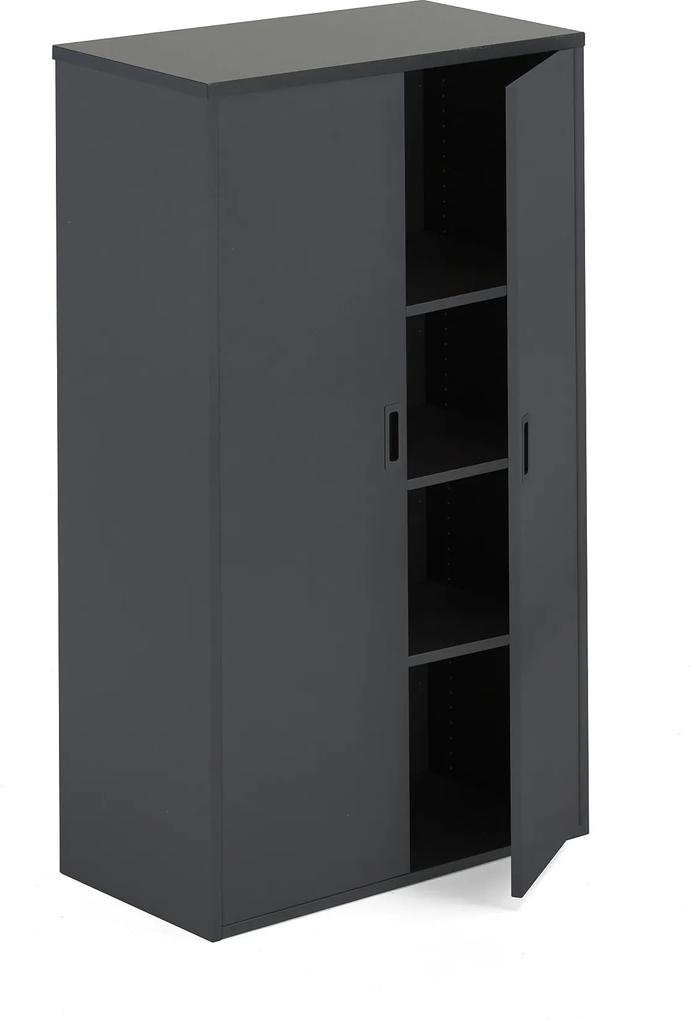 Kancelárska skriňa Modulus, 1600x800x400 mm, čierna