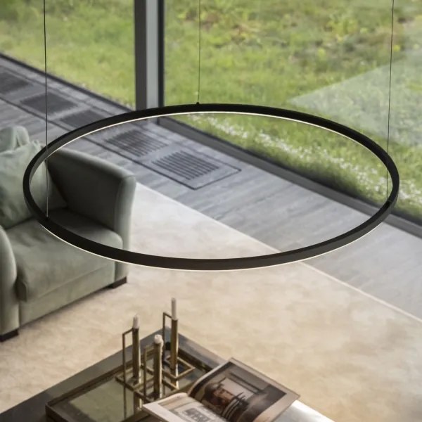 Ideal Lux - LED luster na lanku ORACLE SLIM LED/53W/230V 4000K pr. 90 cm čierna