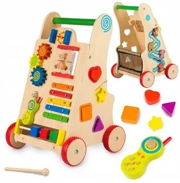 6495 Detský drevený vozík 6v1