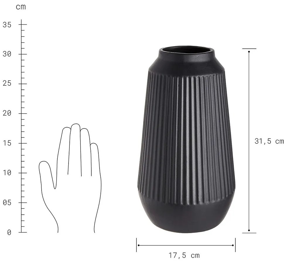 FINJA Váza 31,5 cm - čierna