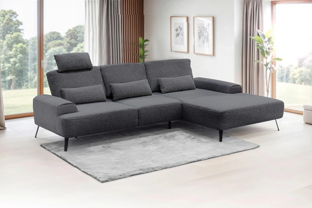 XXXLutz ROHOVÁ SEDAČKA, textil, tmavosivá MID.YOU - Sedačky - 000694007708