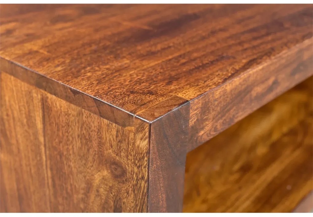 furniture-nabytek.cz - Masivní konferenční stolek Milburn z akácie, lakovaný, hnědý – 116×57×35 cm