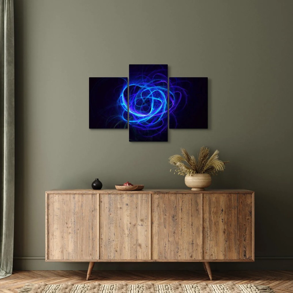 Obraz modrého abstraktného klbka (90x60 cm)