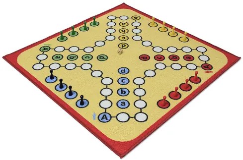 Koberce Breno Kusový koberec ČLOVEČE, NEHNEVAJ SA s figúrkami - červený lem, viacfarebná,100 x 100 cm