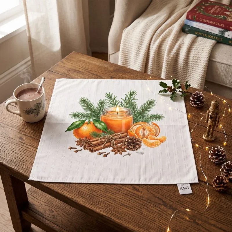 Obrus damaškový Winter Mandarin 40x40 cm EMI