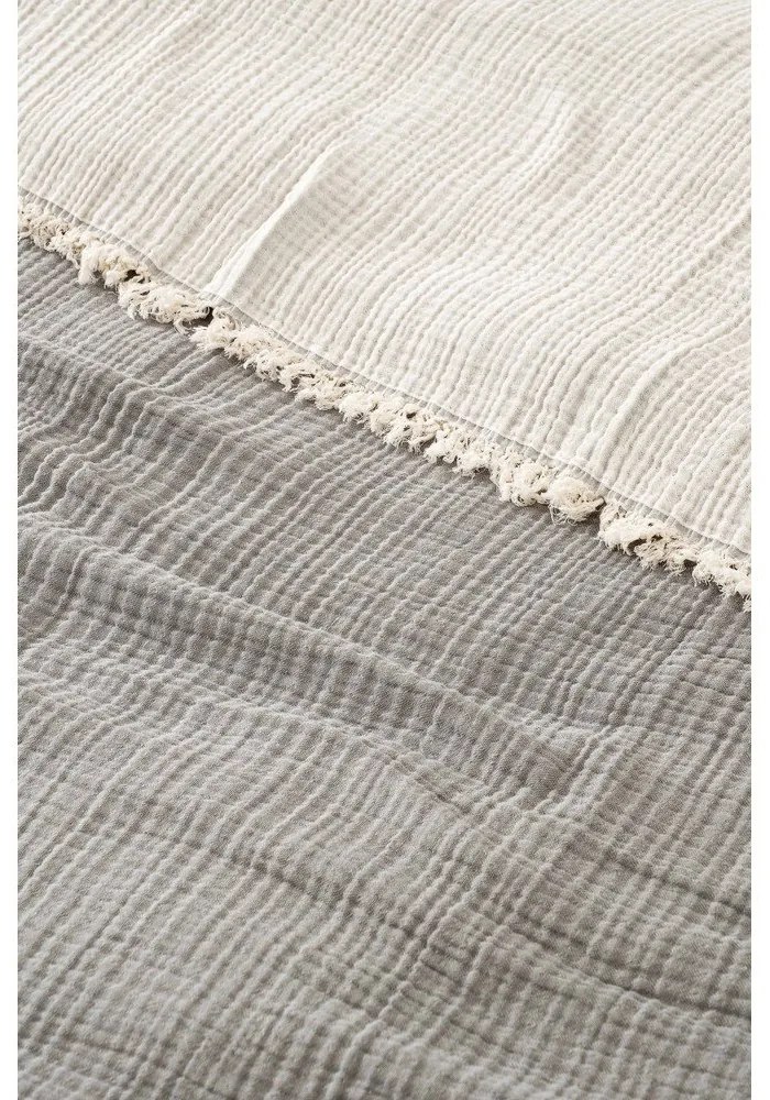 Sivá mušelínová prikrývka na dvojlôžko 230x250 cm – Mijolnir