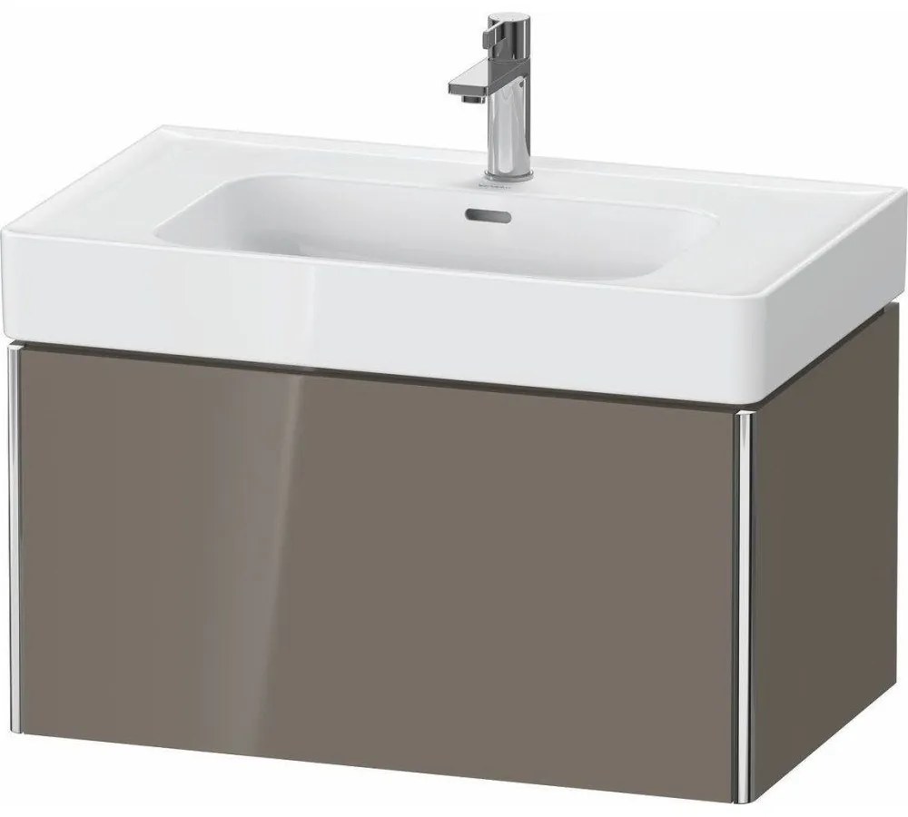 DURAVIT XSquare závesná skrinka pod umývadlo, 1 zásuvka, 784 x 470 x 397 mm, Flanel šedá vysoký lesk, XS4279089890000