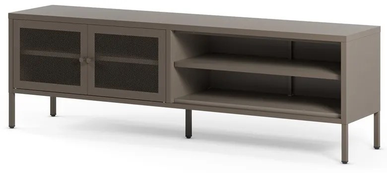 Sivý kovový TV stolík 160x50x35 cm Fayna – Marckeric
