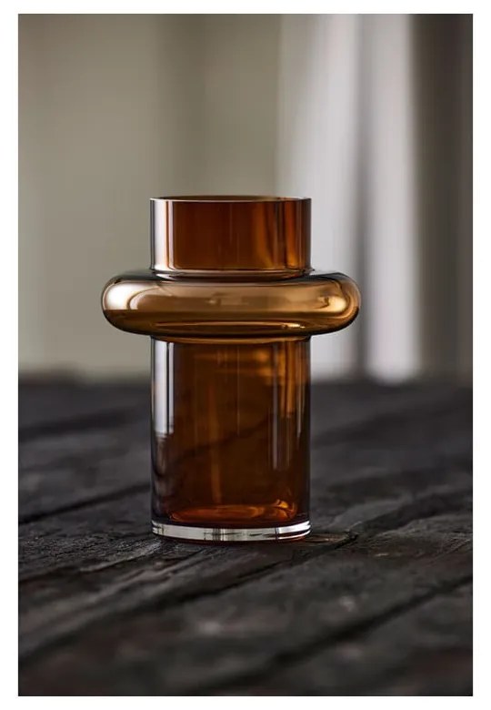 Oranžová sklenená váza Lyngby Glas Tube, výška 20 cm