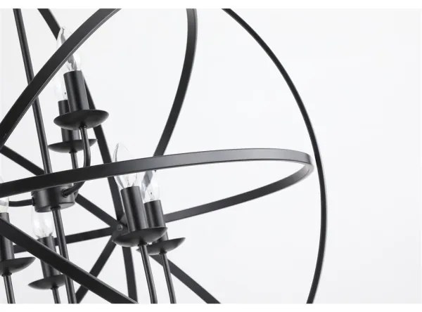 Searchlight 2478-8BK - Závesný luster ORBIT na reťazi 8xE14/60W/230V čierny