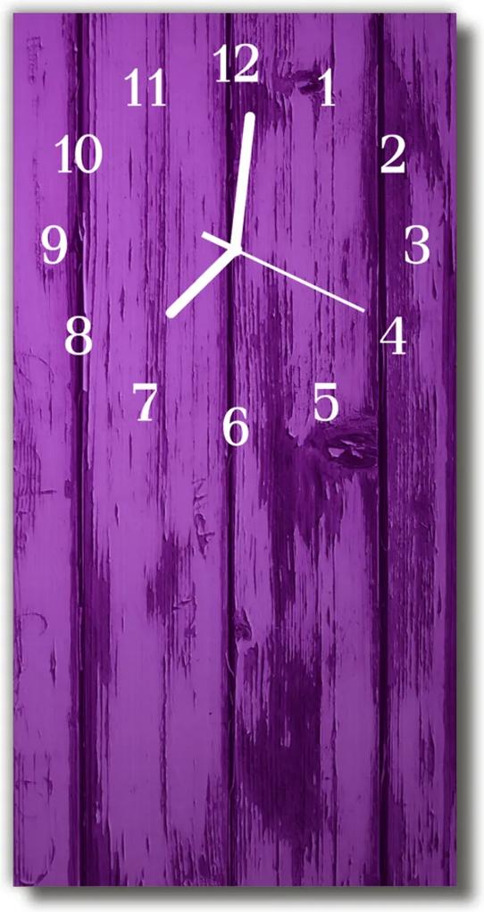 Sklenené hodiny vertikálne  fialové drevo