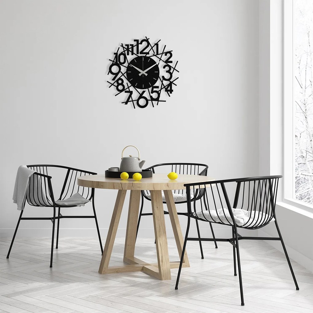 Nástenné kovové hodiny Rasputin čierne