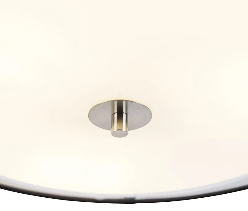 Moderné stropné svietidlo čierne s bielou 50 cm 3-svetlo - Drum Duo